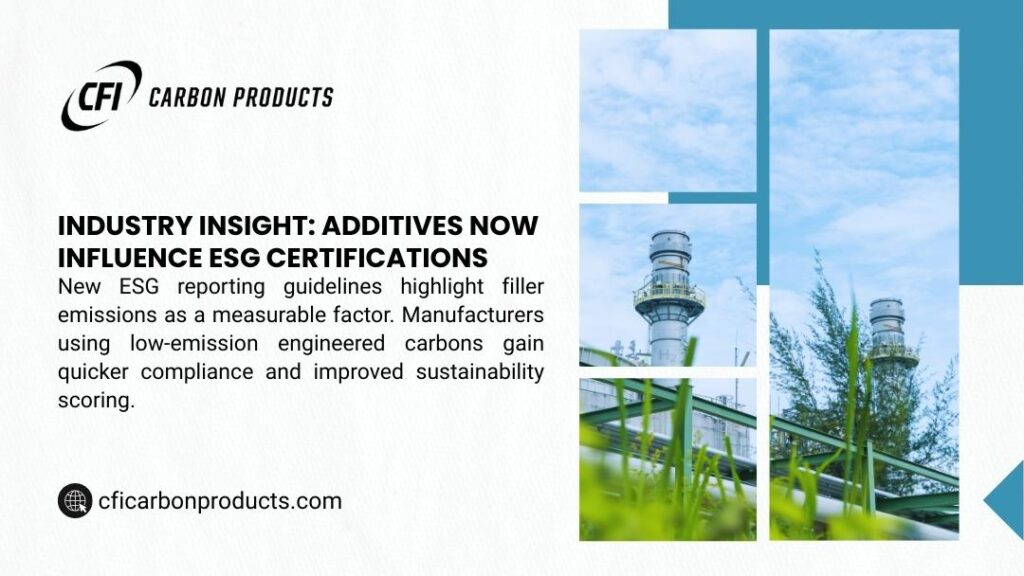 CFI Carbon Products: Additives now influence ESG certifications. Low-emission engineered carbons help manufacturers achieve faster compliance & better sustainability scores.