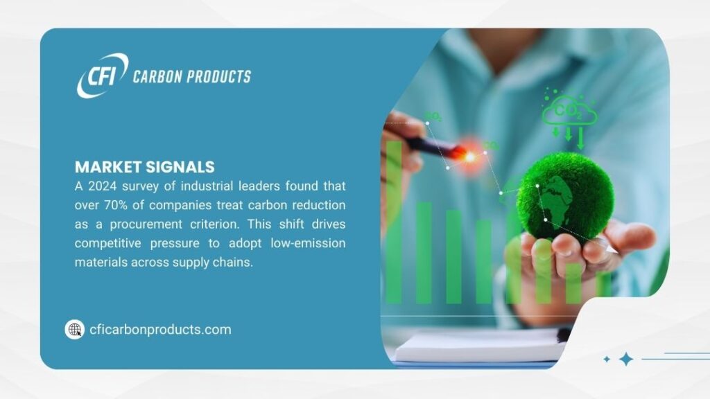 CFI Carbon Products - Market Signals: 2024 survey shows 70%+ of companies use carbon reduction as procurement criterion, driving low-emission materials demand.
